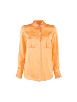 Koszula z wiskozy z długim rękawem Nenette pomarańczowa