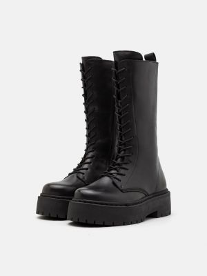Кожаные ботинки на шнуровке Zign черные