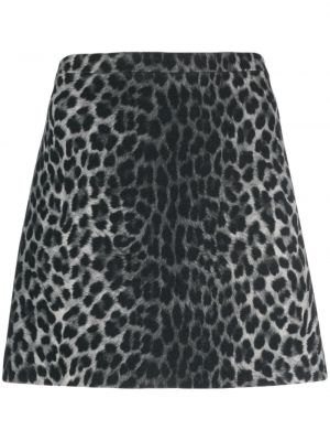 Šaty s potlačou s leopardím vzorom so strapcami Michael Kors Collection čierna