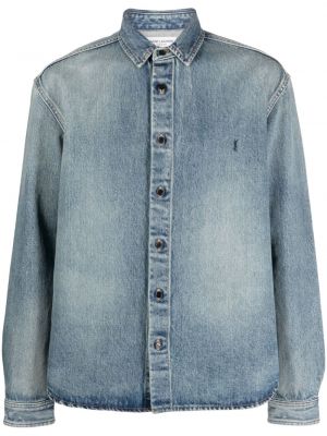 Siuvinėta džinsiniai marškiniai Saint Laurent mėlyna
