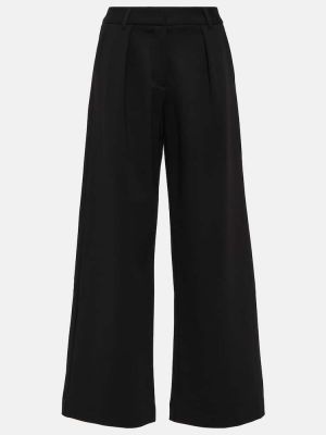 Βελούδινο παντελόνι με ψηλή μέση σε φαρδιά γραμμή Velvet μαύρο