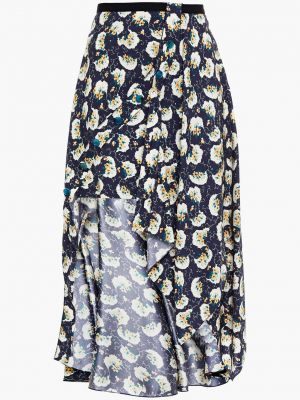 Асимметричная юбка мини в цветочек с принтом Chloé синяя