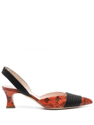 Pumpar med remmar med slingback Pollini orange