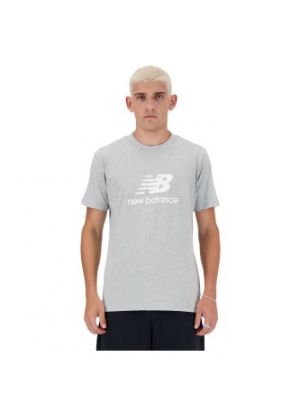 T-shirt en coton de sport New Balance gris