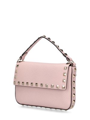 Δερμάτινη τσάντα Valentino Garavani ροζ
