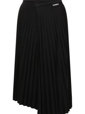 Плиссированная юбка Vetements черная