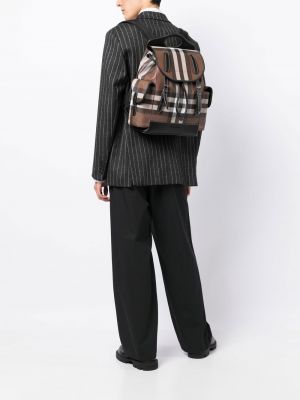 Karierter rucksack mit print mit schnalle Burberry braun