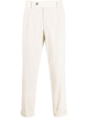 Панталон от рипсено кадифе Boss бяло