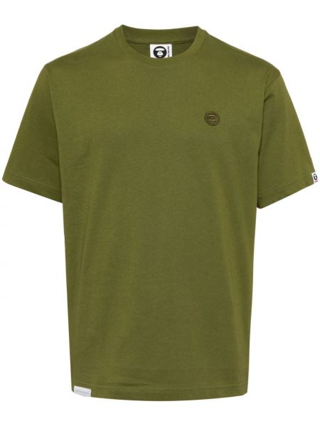 Haftowana koszulka bawełniana Aape By A Bathing Ape zielona