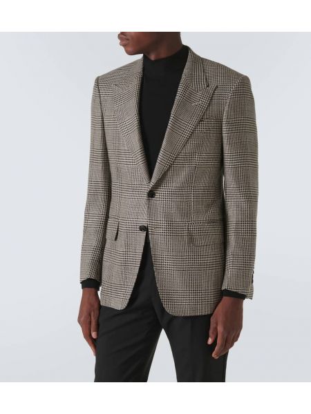 Yün blazer Tom Ford kahverengi