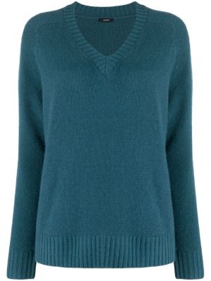 Кашмирен пуловер с v-образно деколте Joseph синьо