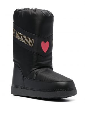 Sněžné boty s potiskem Love Moschino černé
