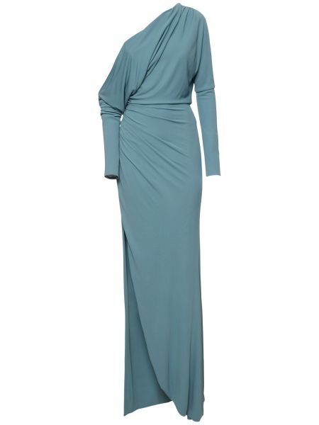 Drapert jersey dress Elie Saab blå