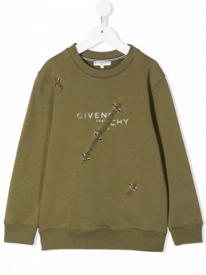 Nødlidende hettegenser for jenter Givenchy Kids grønn