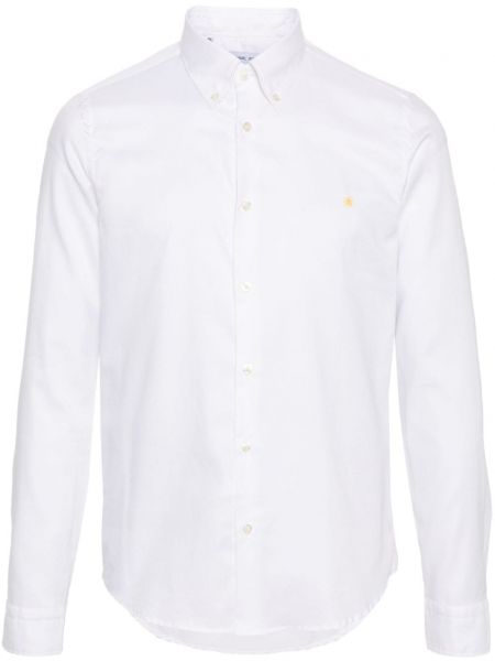 Βαμβακερό πουκάμισο με κέντημα Manuel Ritz λευκό