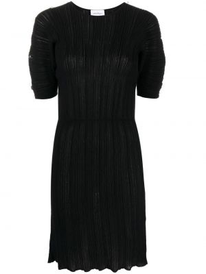 Plisované midi šaty Salvatore Ferragamo černé