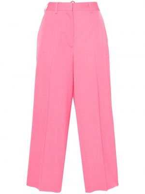Pantaloni cu picior drept de lână Stella Mccartney roz