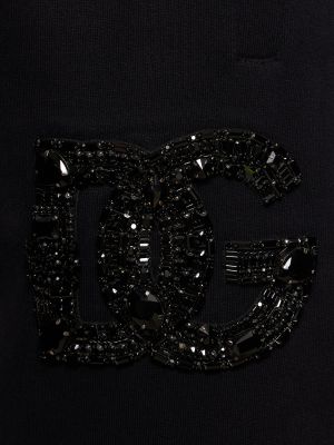 Medvilninės sportinės kelnes Dolce & Gabbana juoda