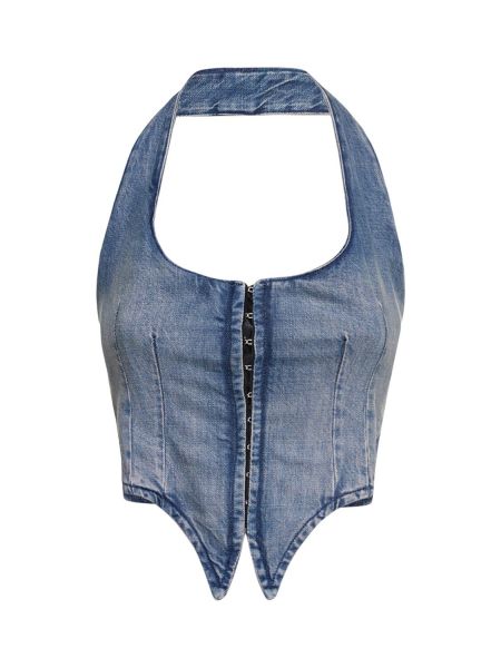 Bomull denim vest Miaou blå