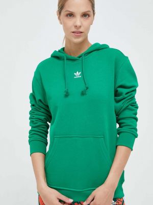Pamučna hoodie s kapuljačom Adidas Originals zelena