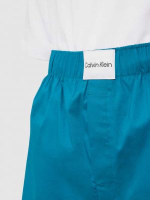 Piżama bawełniana Calvin Klein Underwear niebieska