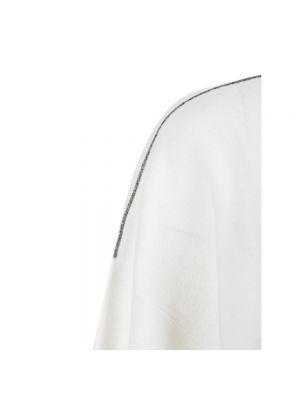 Camisa de algodón de tela jersey con escote barco Fabiana Filippi blanco