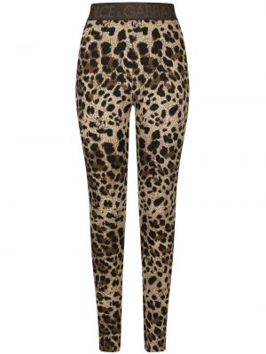 Legíny s potlačou s leopardím vzorom Dolce & Gabbana