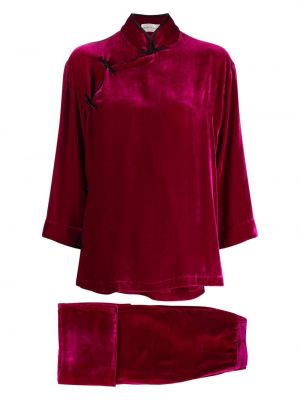 Кадифена копринена пижама Olivia Von Halle розово