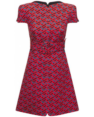 Плаття міні жаккардове Versace, червоне