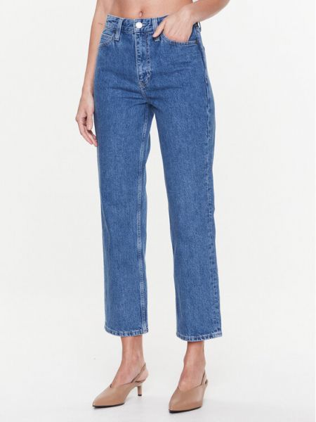 Modré džíny s klučičím střihem Calvin Klein