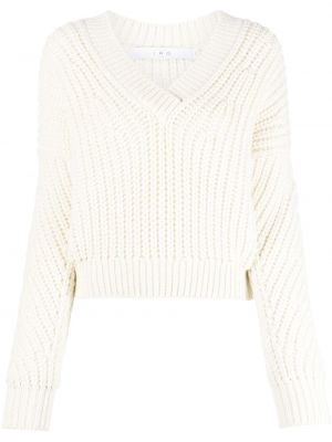 Chunky пуловер с v-образно деколте Iro бяло