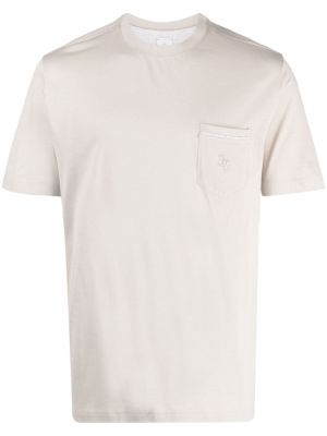 Broderet t-shirt Eleventy brun