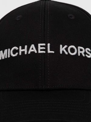 Czapka z daszkiem bawełniana Michael Kors czarna