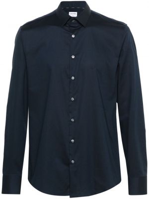Bavlnená košeľa s výšivkou Calvin Klein modrá