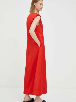 Vlněné dlouhé šaty By Malene Birger červené