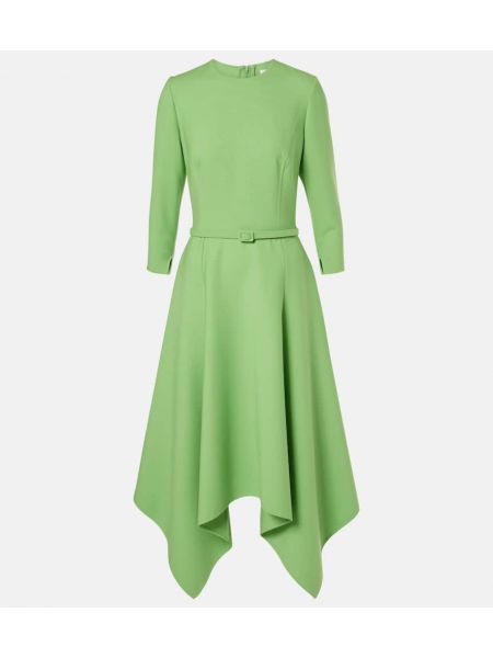 Asymmetrisk ull dress Oscar De La Renta grønn