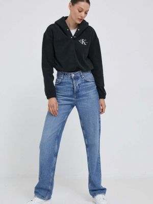 Hoodie s kapuljačom Calvin Klein Jeans crna
