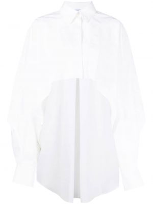 Памучна риза с висока талия Mugler бяло