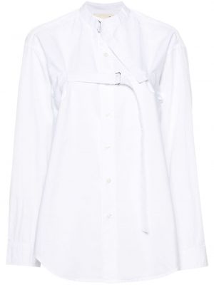 Medvilninė marškiniai su sagtimis R13 balta