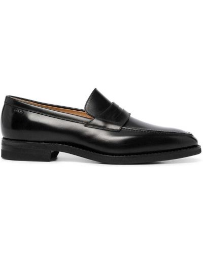 Skinn loafers Bally svart