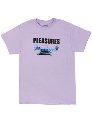 Βαμβακερή μπλούζα Pleasures μωβ