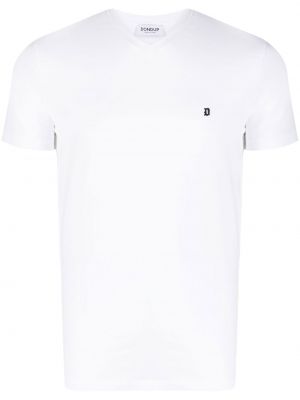 T-shirt con scollo a v Dondup bianco