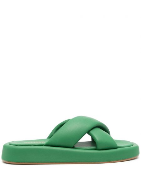 Nahast sandaalid Vamsko roheline