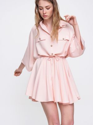 Рокля тип риза Trend Alaçatı Stili розово