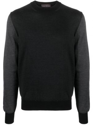 Vlnený sveter z merina Del Carlo čierna