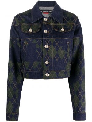 Bavlněná džínová bunda s argylovým vzorem Andersson Bell