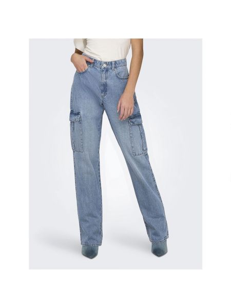 Прямые джинсы с высокой талией Only синие
