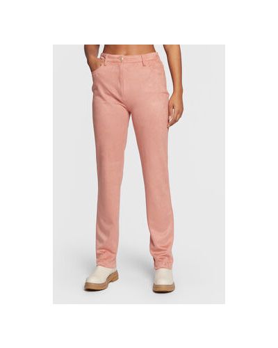 Pantaloni cu picior drept Guess roz