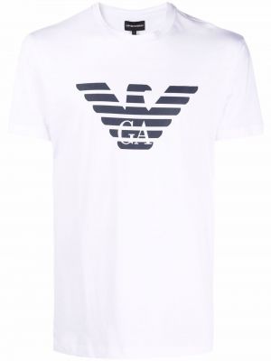 Camiseta de cuello redondo Emporio Armani blanco