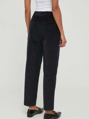 Manšestrové kalhoty s vysokým pasem United Colors Of Benetton černé